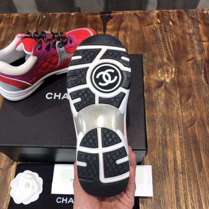 Chanel Low Top Trainer Pink Silver