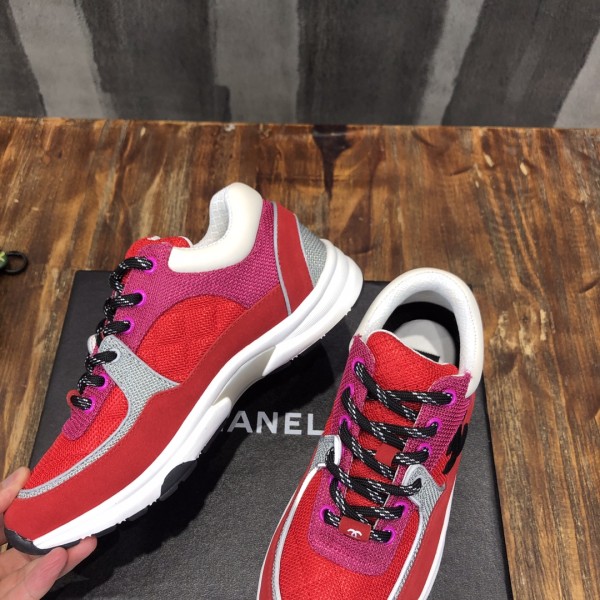 Chanel Low Top Trainer Pink Silver