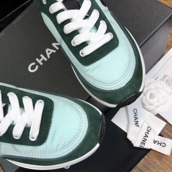 CHANEL Calfskin Anti-slip Wear-resistant Wrapping Low-top Lifestyle Casual Shoes Women's Green