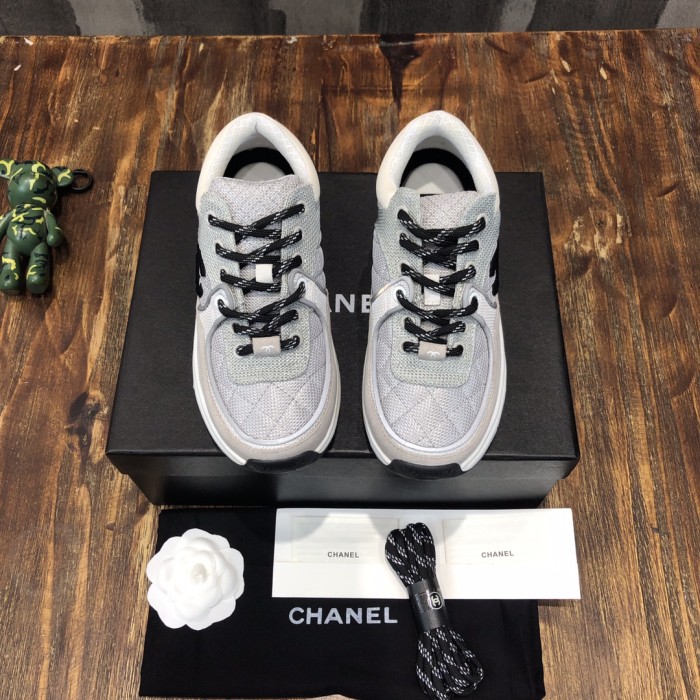 Chanel Low Top Trainer Gray White