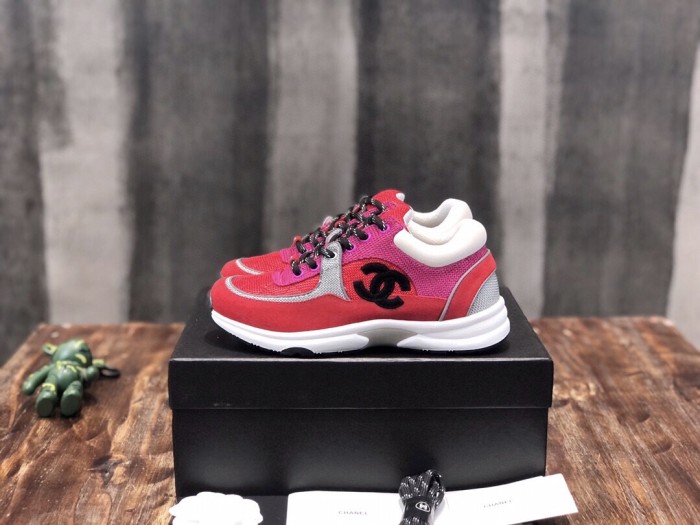 Chanel Low Top Trainer Pink Silver