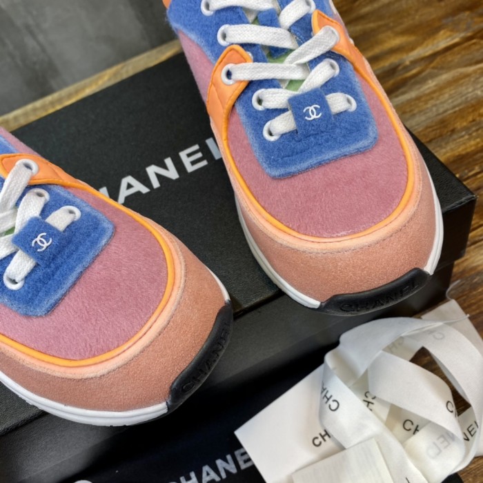 CHANEL Leather Comfortable Versatile Low-top Lifestyle Casual Shoes Women's Pink