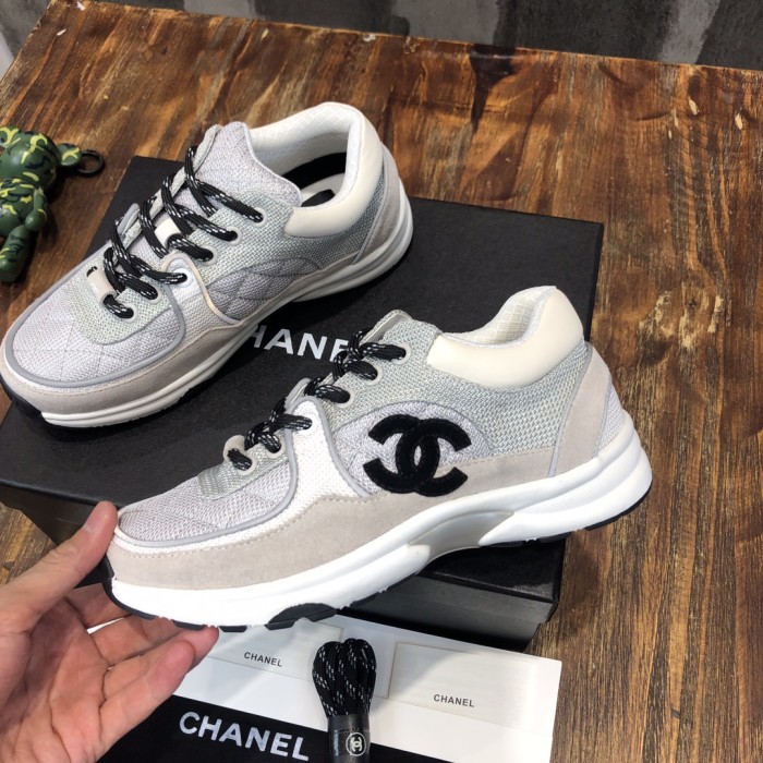 Chanel Low Top Trainer Gray White