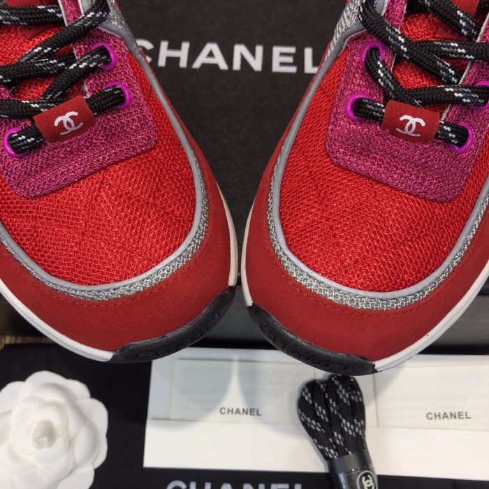 Chanel Low Top Trainer Pink Silver