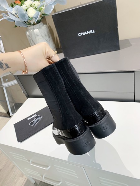 CHANEL Ankle Boots Women's Black