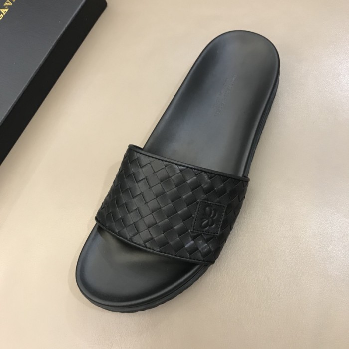 Bottega Veneta Intrecciato Slide Slippers Men's Black