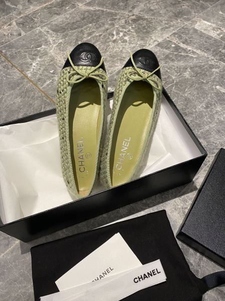 CHANEL Simple Casual Tweed Women's Casual Shoes Women's Green Black
