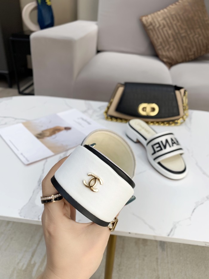 CHANEL Women's Mules 'Ivory Black' Women's