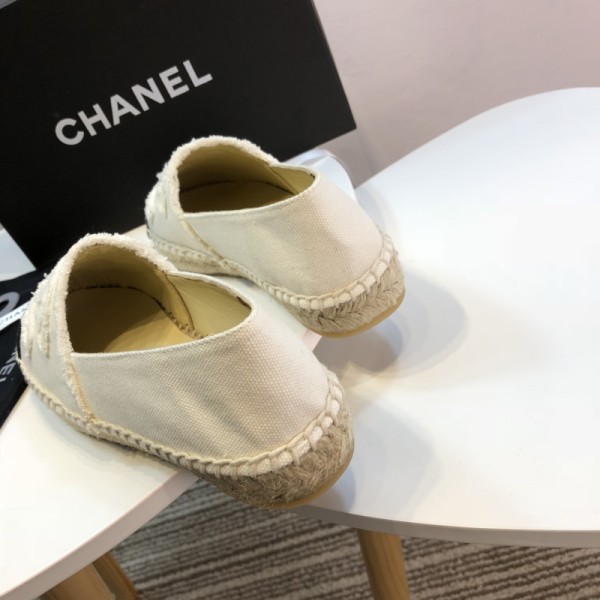 CHANEL Espadrilles Women's White Black