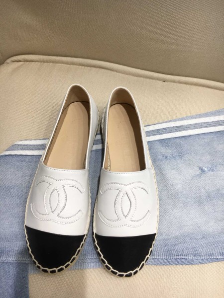 CHANEL Espadrilles Women's White Black
