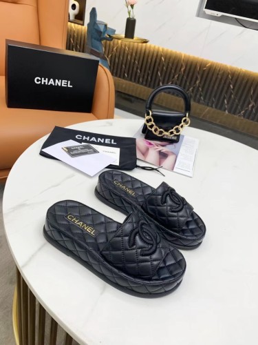 CHANEL Slide Slippers Women's Marine