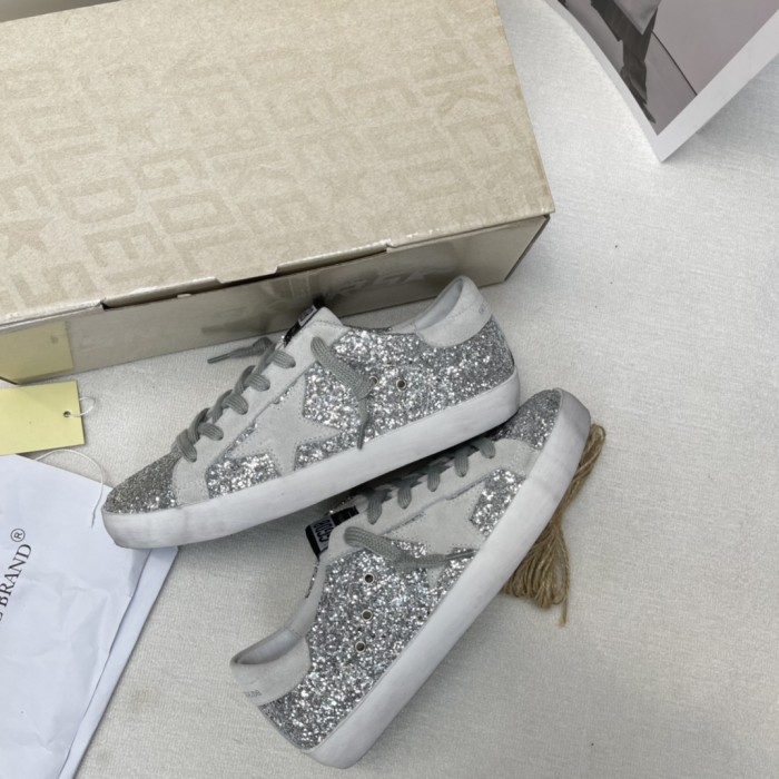 Golden Goose Super-Star Glitter Sneakers