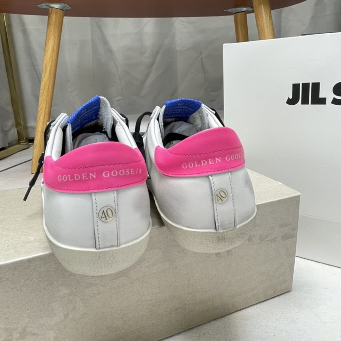 Golden Goose Super Star Low top Skateboard Shoes Women's Leopard Print Pink Tail