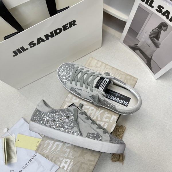 Golden Goose Super-Star Glitter Sneakers