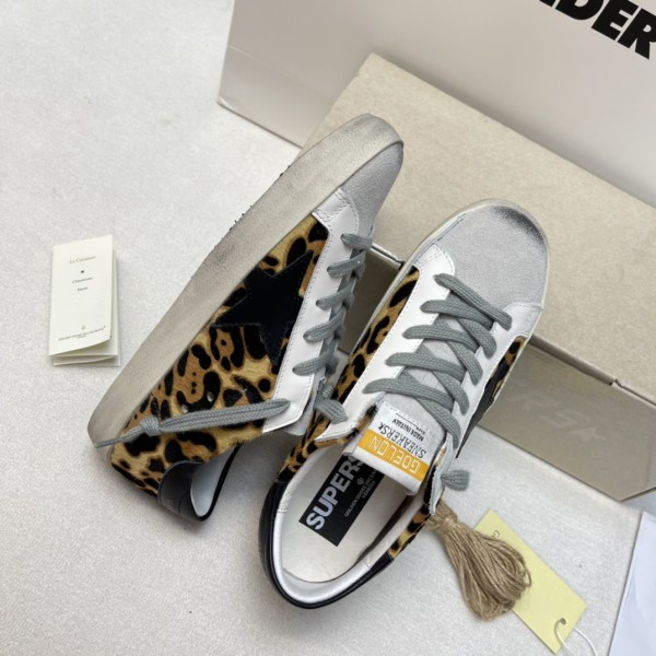 Golden Goose Super-Star Leopard Print Sneakers