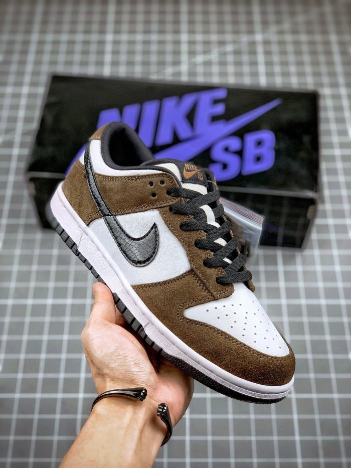 Nike SB Dunk Low White Black Trail End Brown