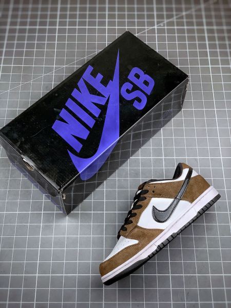 Nike SB Dunk Low White Black Trail End Brown
