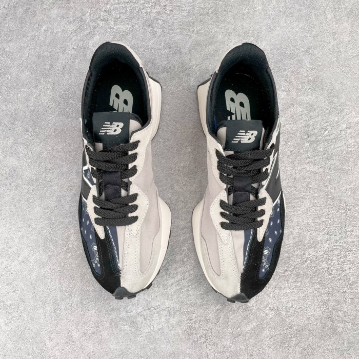 New Balance 327 Black White Paisley