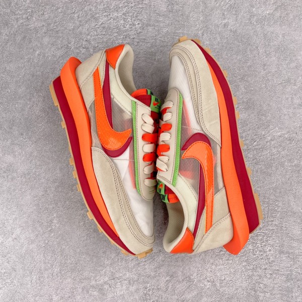 Nike LD Waffle sacai CLOT Kiss of Death Net Orange Blaze