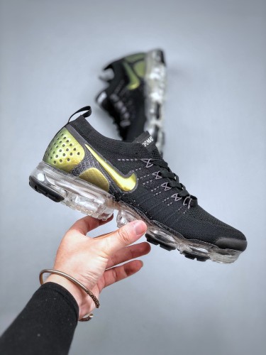 Nike Air VaporMax Flyknit 2 Black Metallic Silver Multi-Color