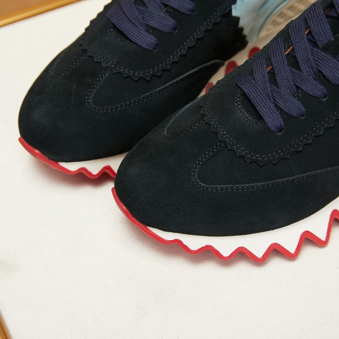 Christian Louboutin CL Low top Casual Shoes Black Orange Green