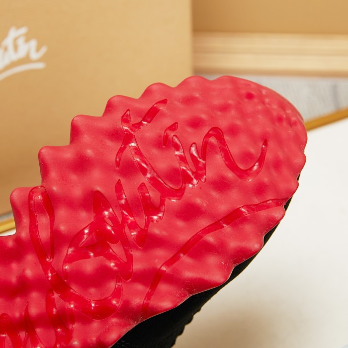 Christian Louboutin CL Low top Casual Shoes Black Orange Green