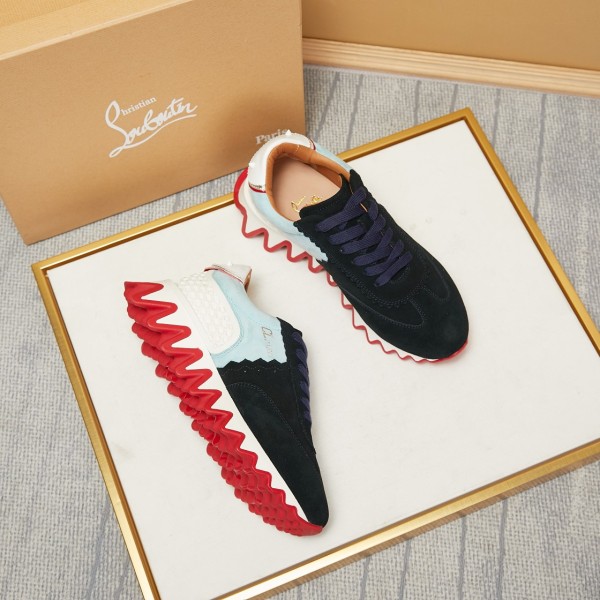 Christian Louboutin CL Low top Casual Shoes Black Orange Green