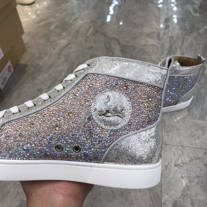 Christian Louboutin CL High Top Skateboard Shoes Pink