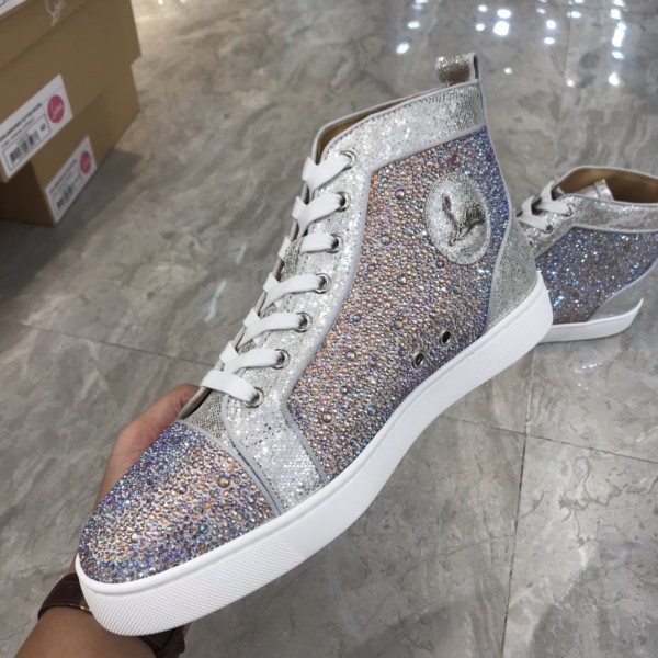 Christian Louboutin CL High Top Skateboard Shoes Pink