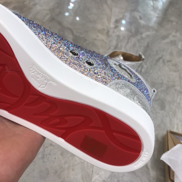 Christian Louboutin CL High Top Skateboard Shoes Pink