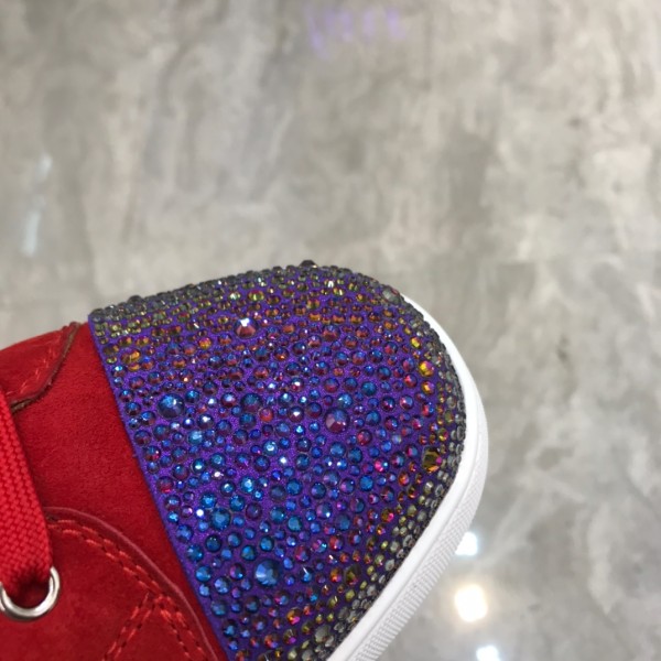 Christian Louboutin CL High Top Stylish Skateboarding Shoes Red