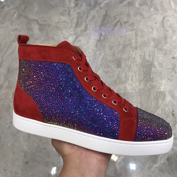 Christian Louboutin CL High Top Stylish Skateboarding Shoes Red