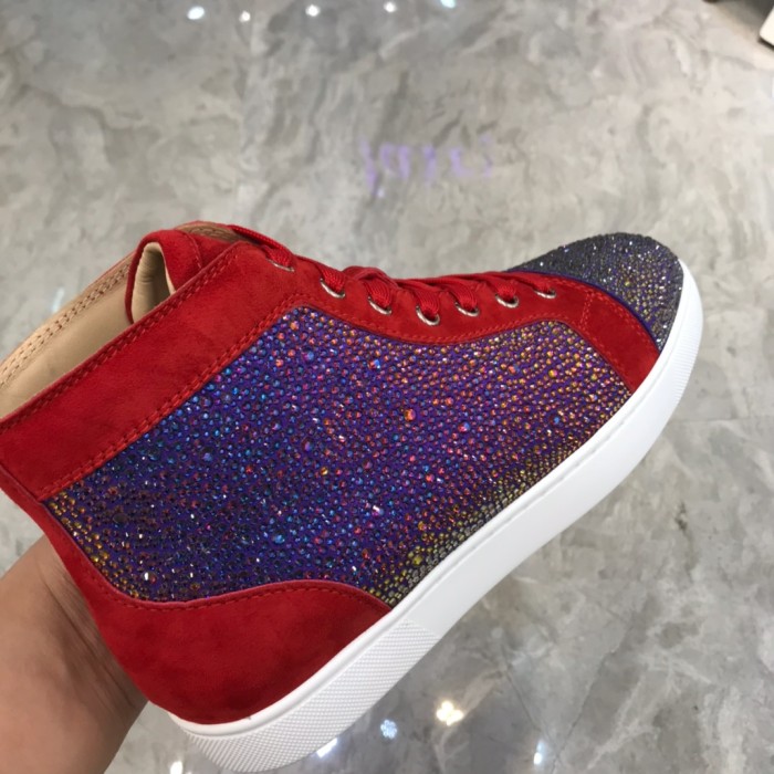 Christian Louboutin CL High Top Stylish Skateboarding Shoes Red