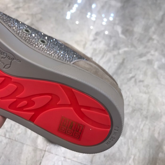Christian Louboutin CL Low top Stylish Skateboarding Shoes Men's Gray