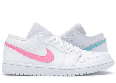 Jordan 1 Low White Multi-Color Swoosh