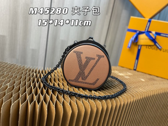 Handbag Louis Vuitton M45280 Boursicot Boîte Chapeau Nicolas Ghesquière 2020 Giant Monogram Reverse size:15x14x11cm