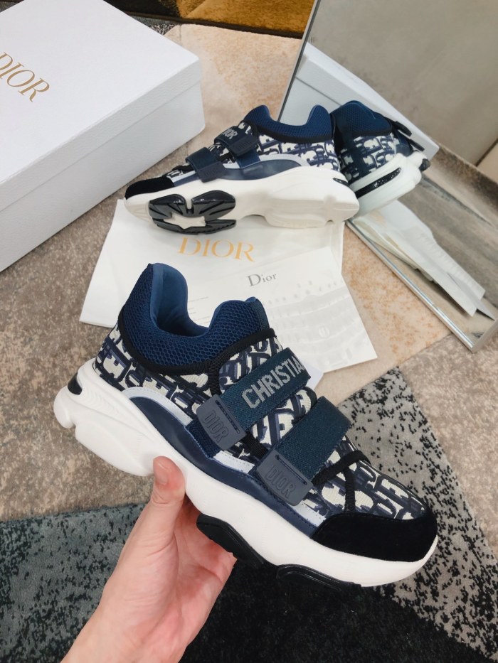 Dior D-Wonder Low Deep Blue White Dior Oblique Technical Fabric (W)