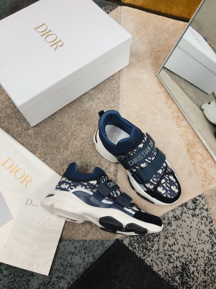 Dior D-Wonder Low Deep Blue White Dior Oblique Technical Fabric (W)