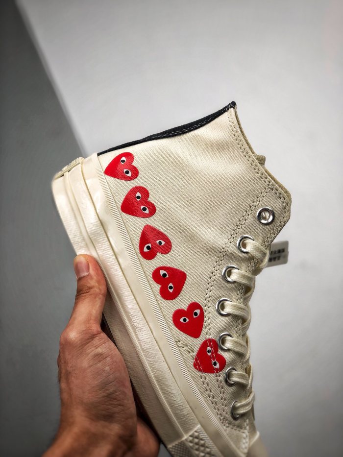 Converse Chuck Taylor All-Star 70s Hi Comme des Garcons Play Multi-Heart White
