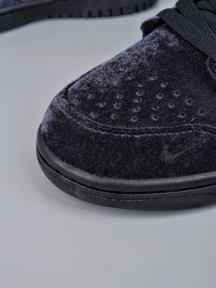 Nike Dunk Low Dover Street Market Triple Black Velvet