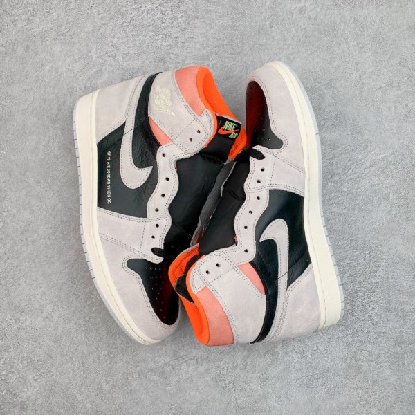 Jordan 1 Retro High Neutral Grey Hyper Crimson