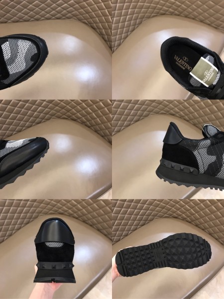 Valentino Rockrunner Lightweight Low Top Athletic Shoes Men's Black