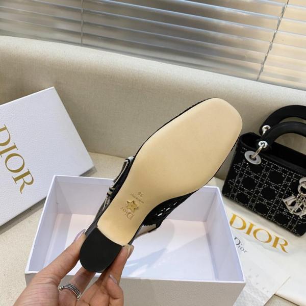 DIOR Moi Block Heel High Heels Women's Black