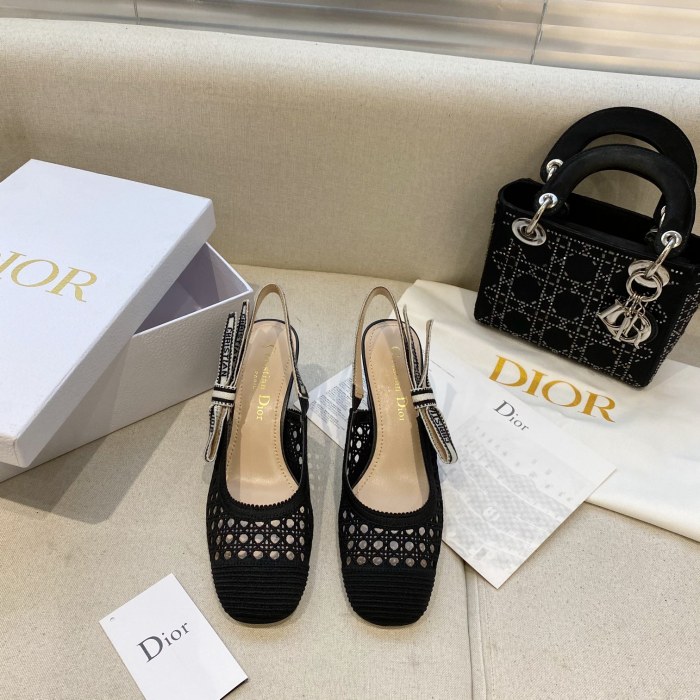 DIOR Moi Block Heel High Heels Women's Black