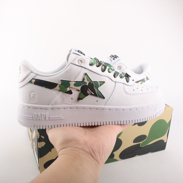 A Bathing Ape Bape Sta Low White ABC Camo Green