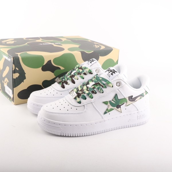 A Bathing Ape Bape Sta Low White ABC Camo Green