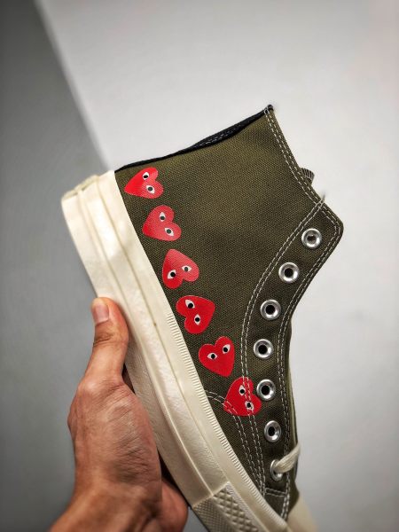Converse Chuck Taylor All-Star 70 Hi Comme des Garcons Play Multi-Heart Green