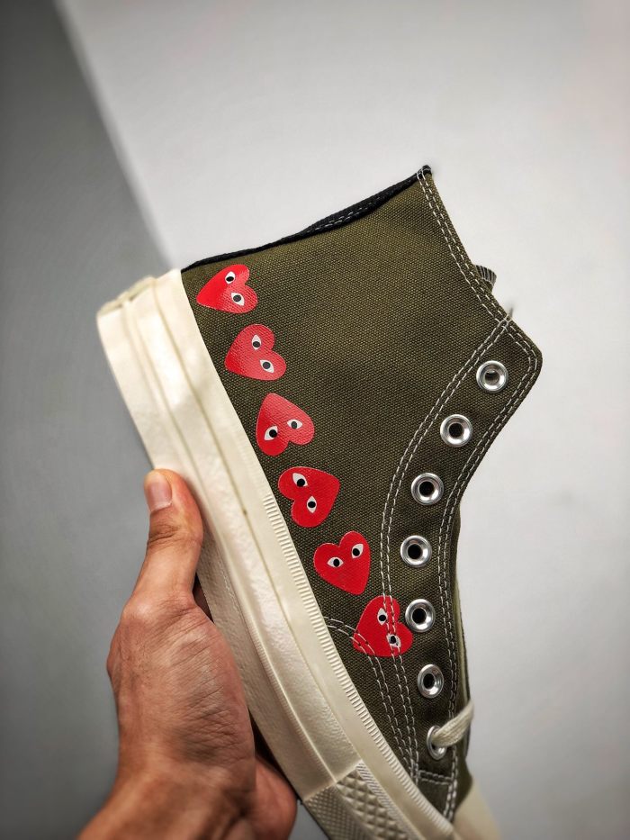 Converse Chuck Taylor All-Star 70 Hi Comme des Garcons Play Multi-Heart Green