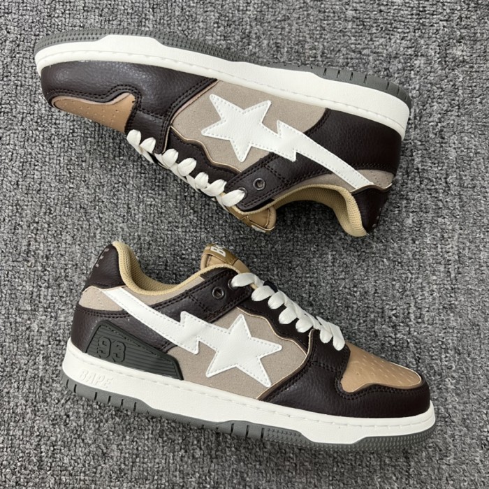 A Bathing Ape Bape SK8 Sta Brown Ivory