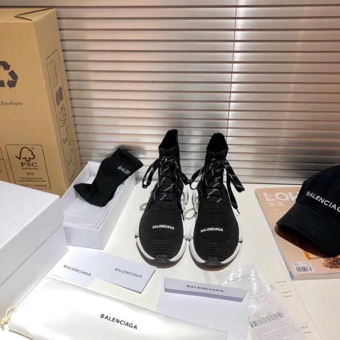 Balenciaga Speed 2.0 Lace Up Black White (W)